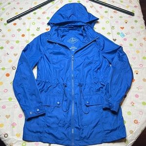 ST John’s Bay Hooded Packable Water Resistant Jacket royal Blue size S